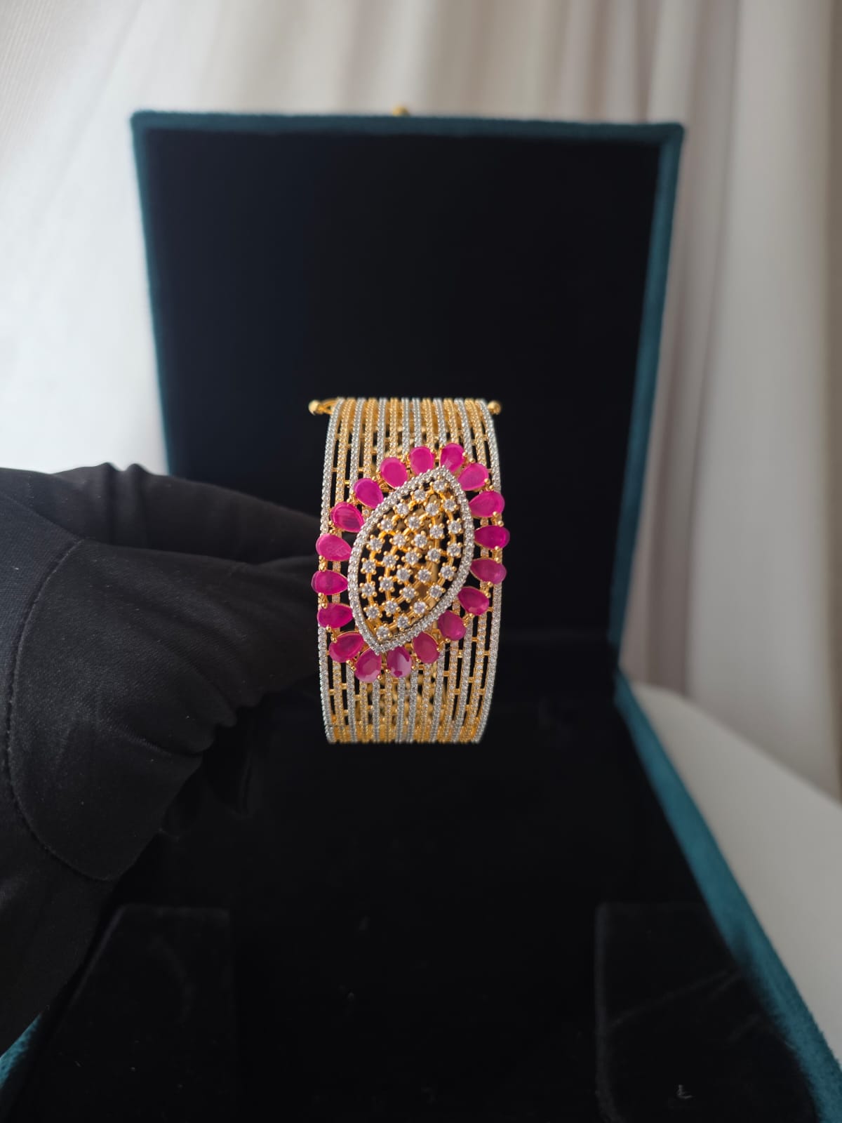 Ruby Bloom Designer Statement Bracelet