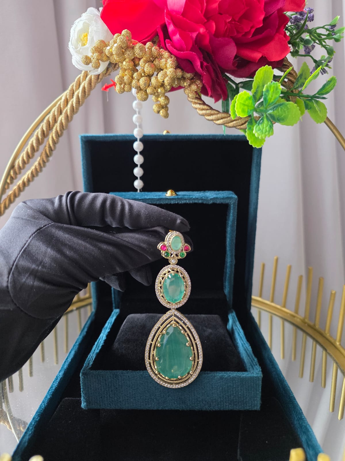 Emerald Royale Drop Statement Earrings