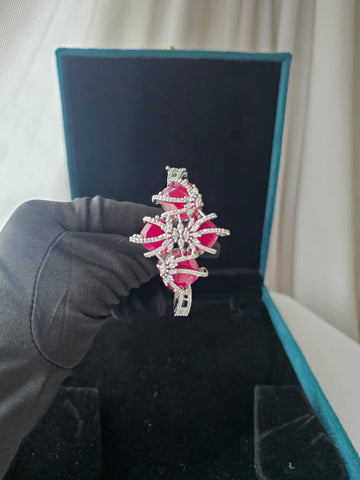 Ruby Starburst Designer Statement Bracelet